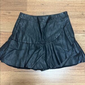 Black Faux Leather Mini Skirt
